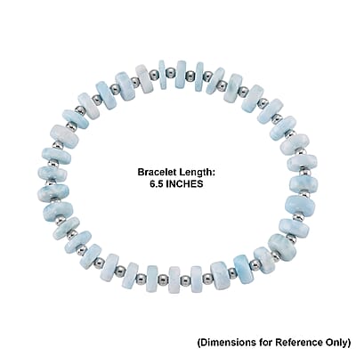 Larimar 75.00 ctw Beaded Stretch Bracelet