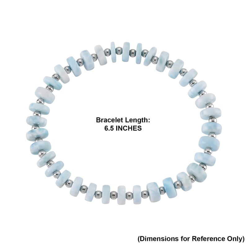 Larimar 75.00 ctw Beaded Stretch Bracelet