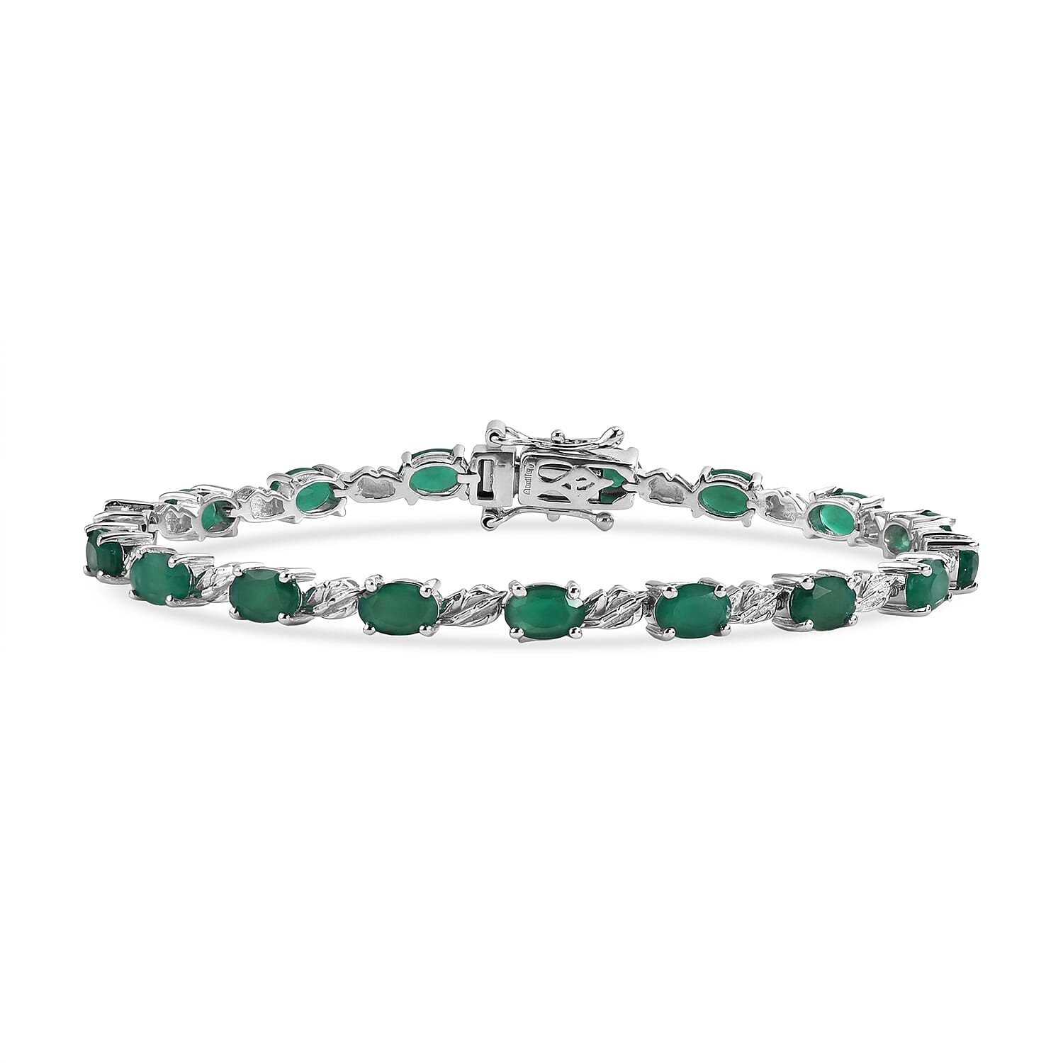 EverTrue Verde Onyx 7.90 ctw Bracelet in Platinum Bond (7.25 In)