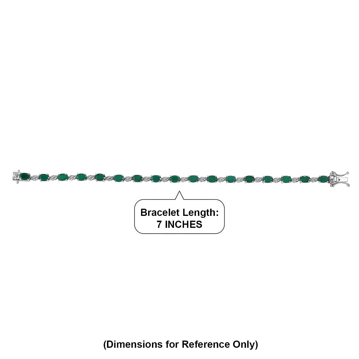 EverTrue Verde Onyx 7.90 ctw Bracelet in Platinum Bond (7.25 In)