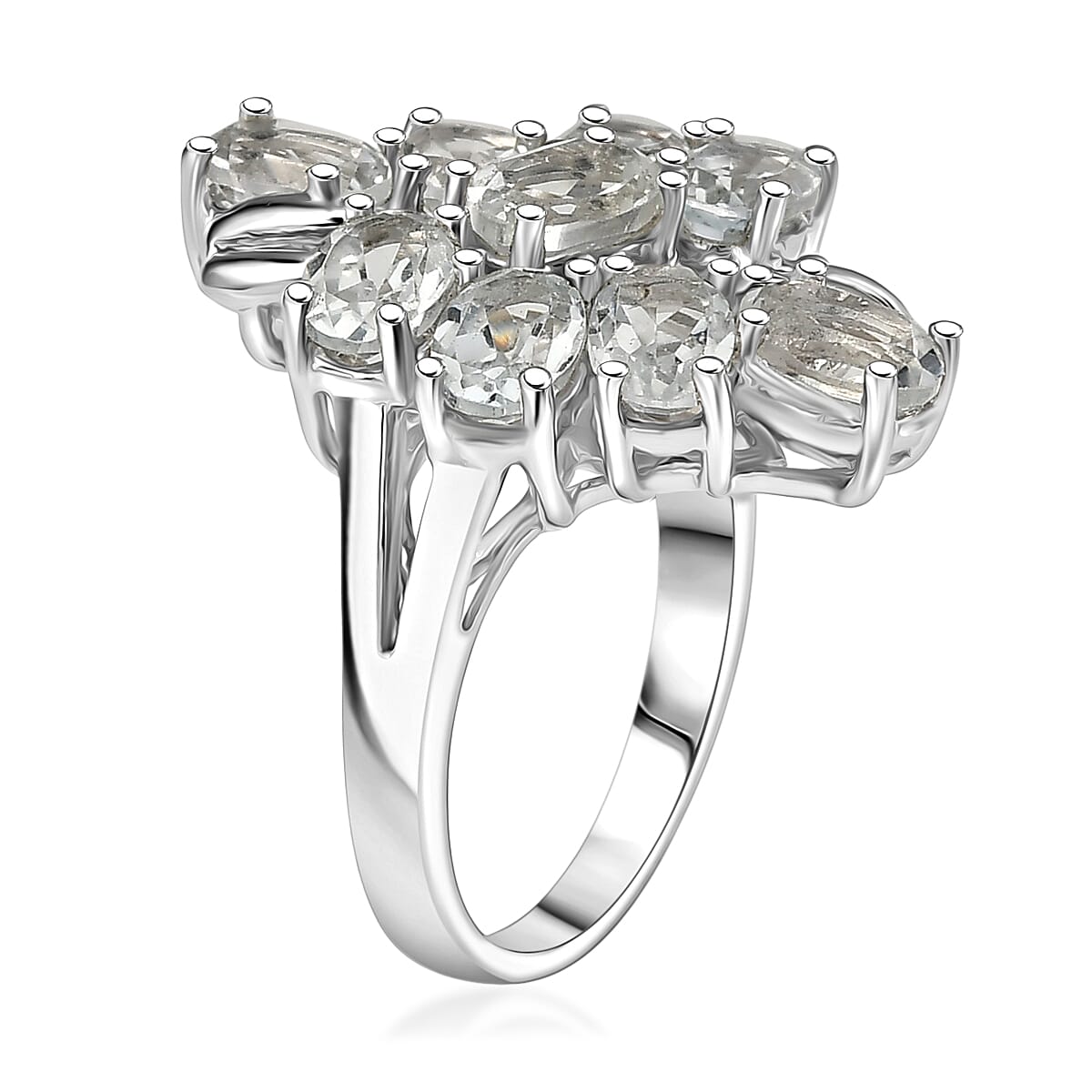 EverTrue White Topaz 4.30 ctw Ring in Platinum Bond (Size 6.0)