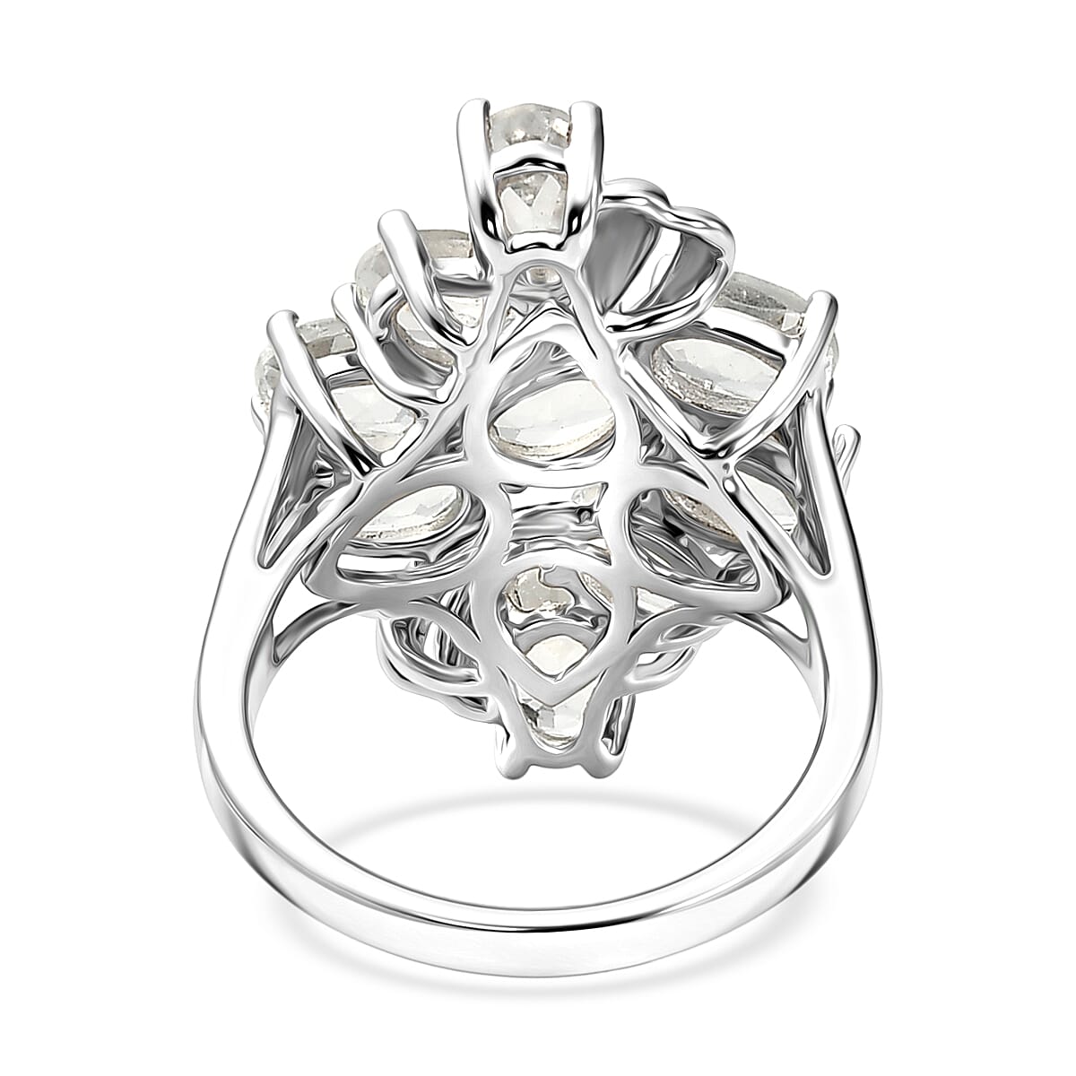 EverTrue White Topaz 4.30 ctw Ring in Platinum Bond (Size 6.0)