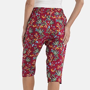 La Marey Red Woven Printed Jogger - One Size Missy