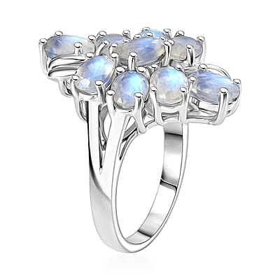 EverTrue Rainbow Moonstone 0.50 ctw Ring in Platinum Bond (Size 7.0)