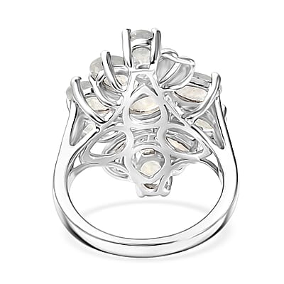 EverTrue Rainbow Moonstone 0.50 ctw Ring in Platinum Bond (Size 7.0)