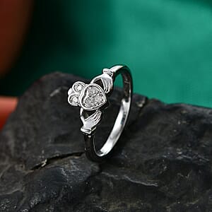 EverTrue White Diamond Fancy Ring in Platinum Bond (Size 10) 0.09 ctw