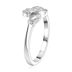 EverTrue White Diamond Fancy Ring in Platinum Bond (Size 10) 0.09 ctw