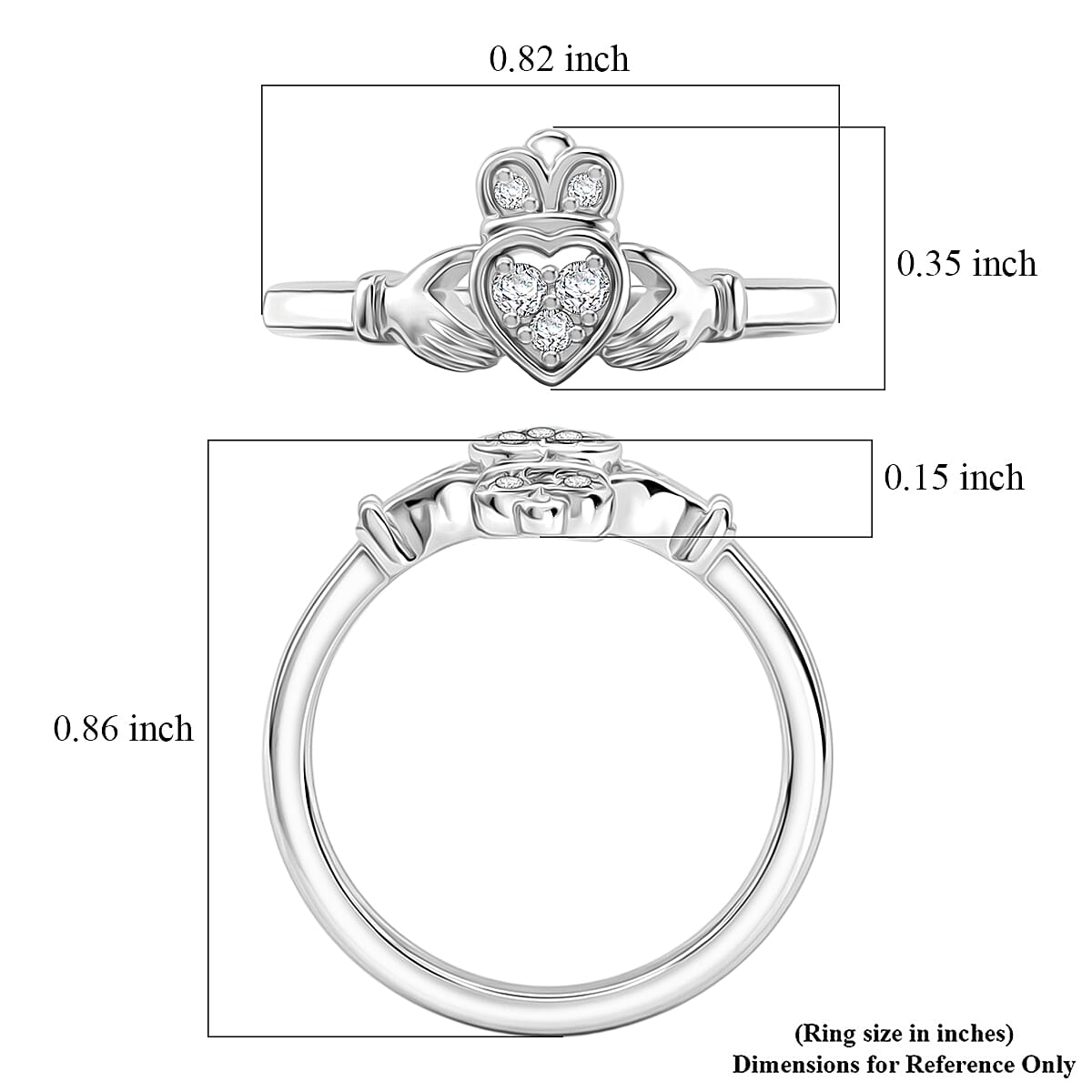 EverTrue White Diamond Fancy Ring in Platinum Bond (Size 10) 0.09 ctw image number 5