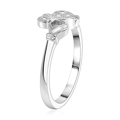 EverTrue Diamond 0.10 ctw Claddagh Ring in Platinum Bond (Size 7.0)