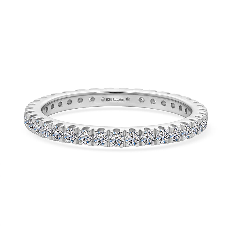 Luxuriant Lab Grown Diamond G-H SI 1.00 ctw Timeless Band Ring in Rhodium Over Sterling Silver (Size 5.0)