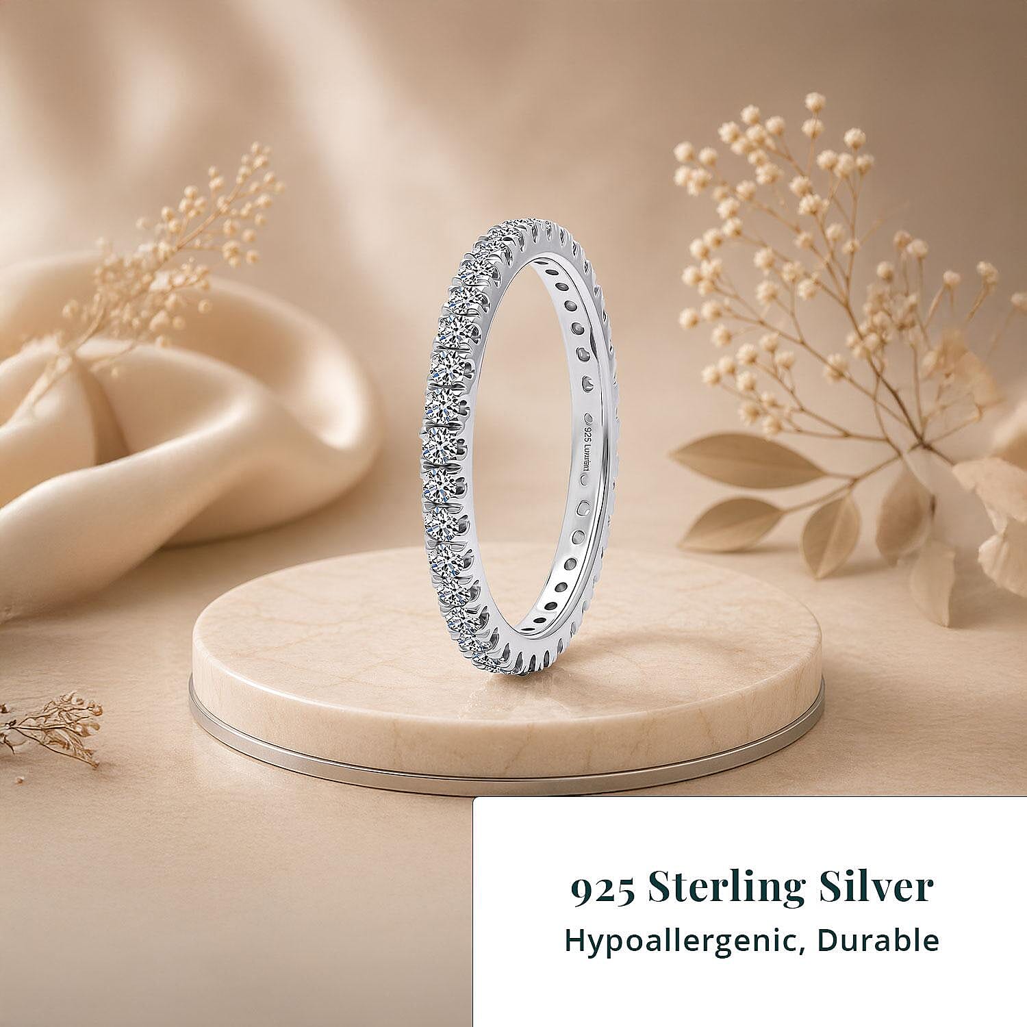 Luxuriant Lab Grown Diamond G-H SI 1.00 ctw Timeless Band Ring in Rhodium Over Sterling Silver (Size 5.0)