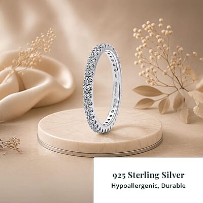 Luxuriant Lab Grown Diamond G-H SI 1.00 ctw Timeless Band Ring in Rhodium Over Sterling Silver (Size 5.0)