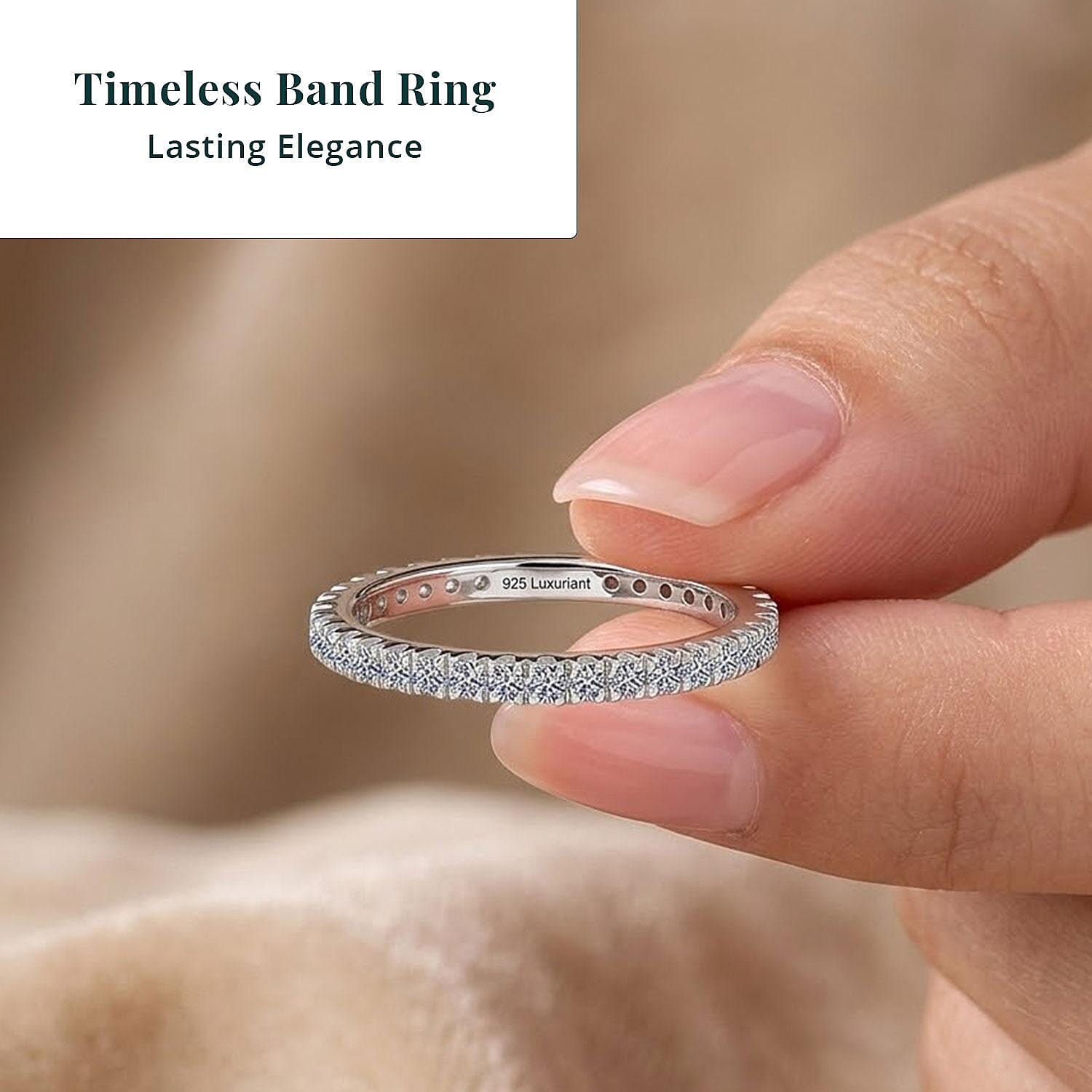 Luxuriant Lab Grown Diamond G-H SI 1.00 ctw Timeless Band Ring in Rhodium Over Sterling Silver (Size 5.0)