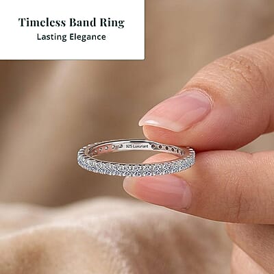 Luxuriant Lab Grown Diamond G-H SI 1.00 ctw Timeless Band Ring in Rhodium Over Sterling Silver (Size 5.0)