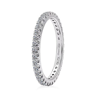 Luxuriant Lab Grown Diamond G-H SI 1.00 ctw Timeless Band Ring in Rhodium Over Sterling Silver (Size 5.0)