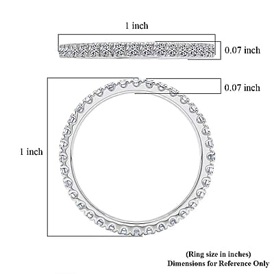 Luxuriant Lab Grown Diamond G-H SI 1.00 ctw Timeless Band Ring in Rhodium Over Sterling Silver (Size 5.0)