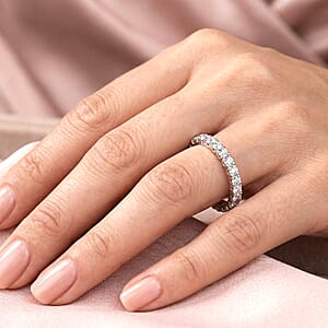 Luxuriant Lab Grown Diamond G-H SI 1.00 ctw Timeless Band Ring in Rhodium Over Sterling Silver (Size 6.0)