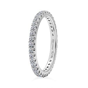 Luxuriant Lab Grown Diamond G-H SI 1.00 ctw Timeless Band Ring in Rhodium Over Sterling Silver (Size 6.0)