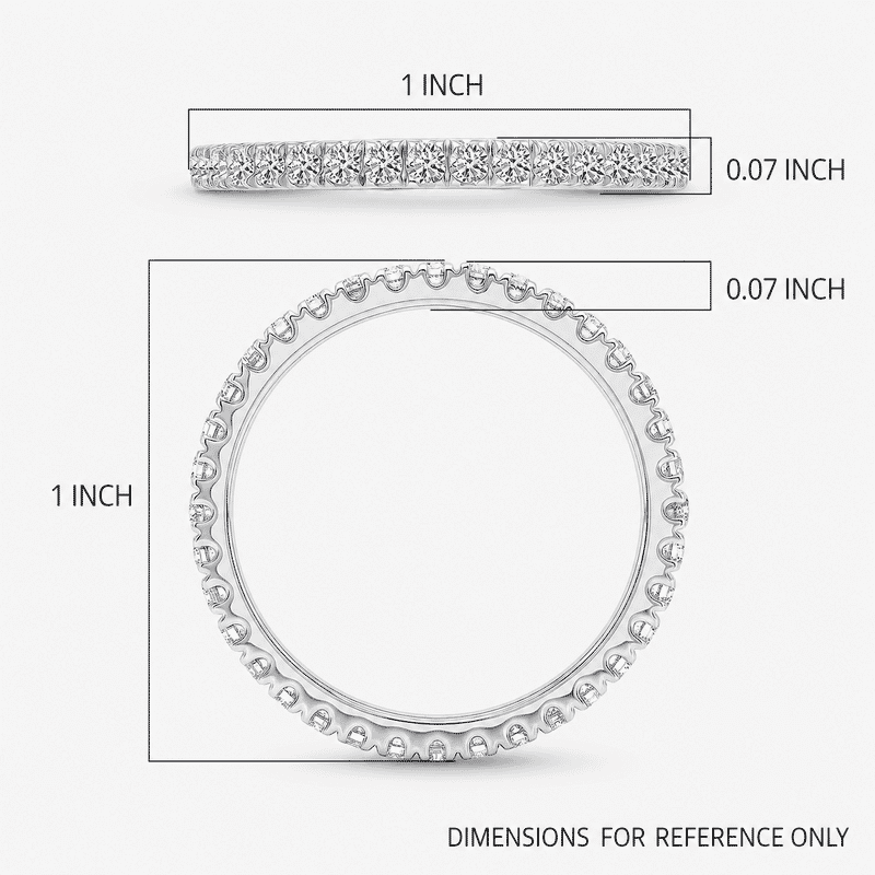 Luxuriant Lab Grown Diamond G-H SI 1.00 ctw Timeless Band Ring in Rhodium Over Sterling Silver (Size 6.0)