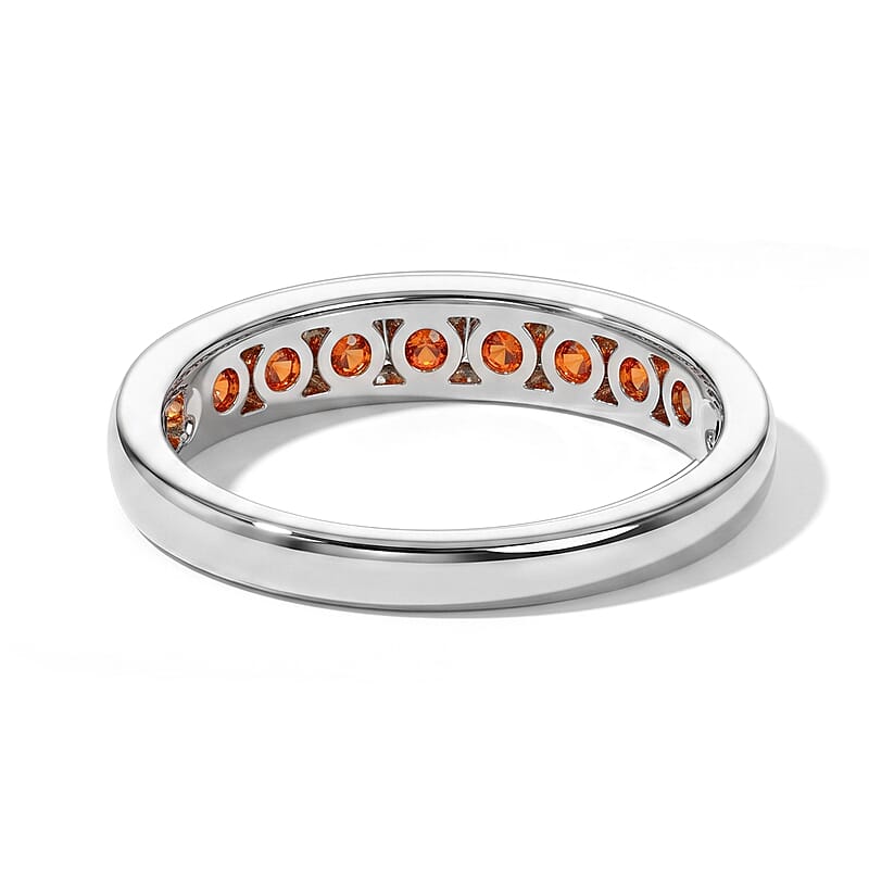 D'Joy AAAA Jalisco Fire Opal 0.50 ctw Ring in Rhodium Over Sterling Silver (Size 6.0)