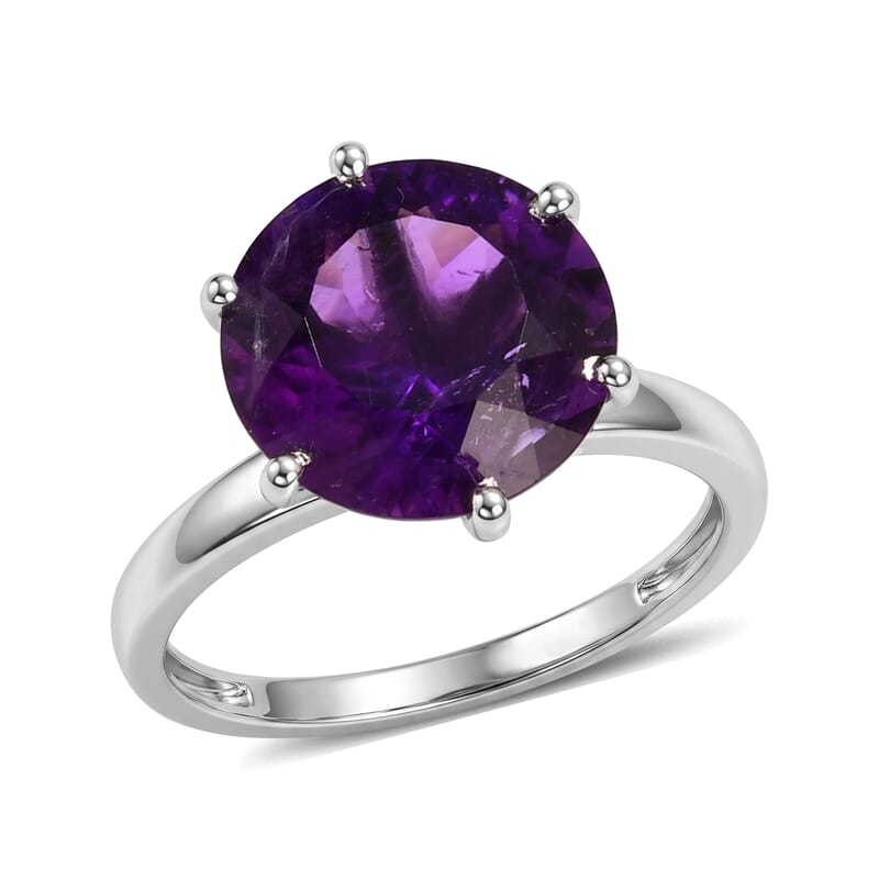 EverTrue African Amethyst 5.00 ctw Ring in Platinum Bond (Size 6.0)