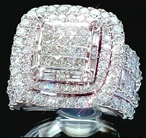 Diamond G, SI 4.00 ctw Ring in 10K White Gold (Size 7.0)