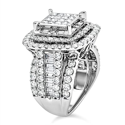 NY Closeout Deal Dynasty Diamond G SI 4.00 ctw Ring in 10K White Gold (Size 8.0) 8.0 Grams