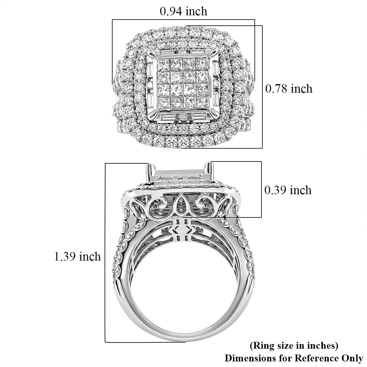 Diamond G I1-I2 4.00 ctw Ring in 10K White Gold (Size 9.0) image number 5