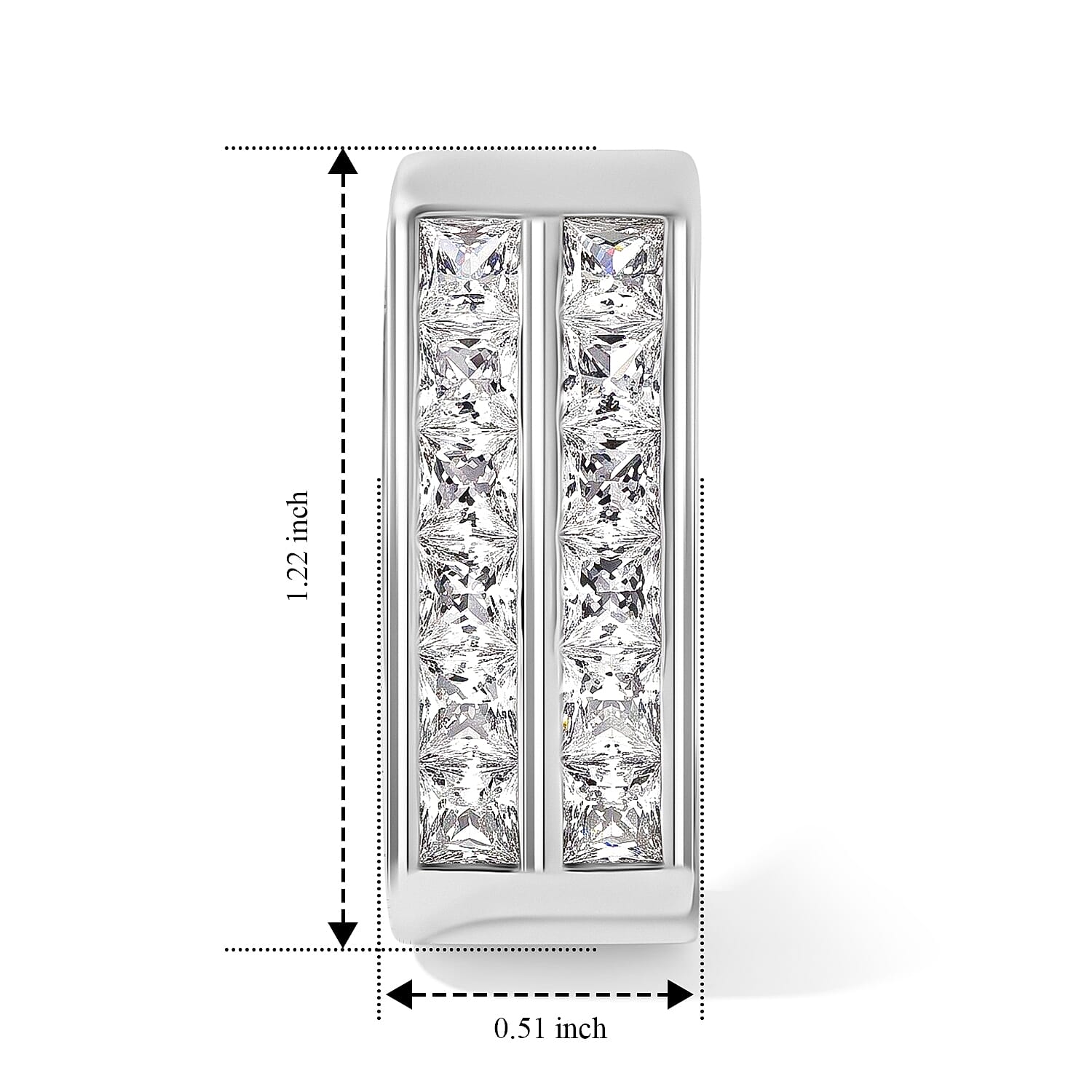 EverTrue Simulated Diamond J Hoop Earrings in Platinum Bond