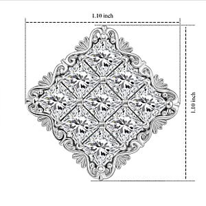 EverTrue Simulated Diamond 10.85 ctw Ring in Platinum Bon (Size 7.0)