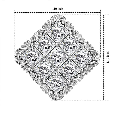 EverTrue Simulated Diamond 10.85 ctw Ring in Platinum Bond (Size 7.0)