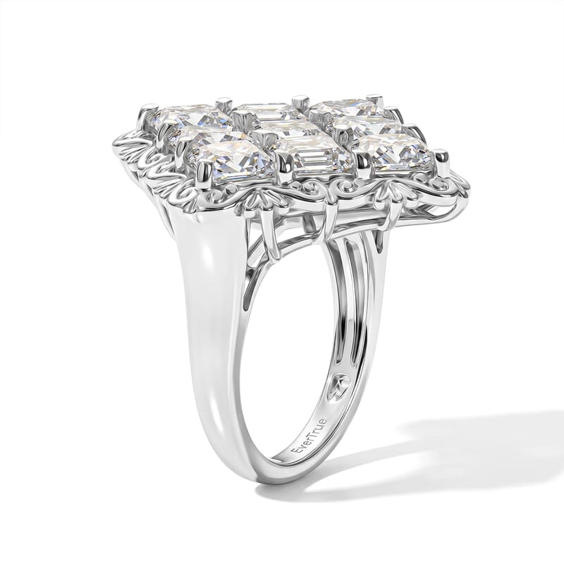 EverTrue Simulated Diamond 10.85 ctw Ring in Platinum Bond (Size 8.0)