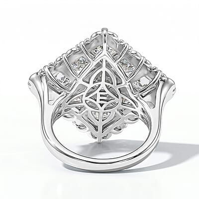 EverTrue Simulated Diamond 10.85 ctw Ring in Platinum Bond (Size 8.0)