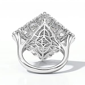 EverTrue Simulated Diamond 10.85 ctw Ring in Platinum Bon (Size 9)
