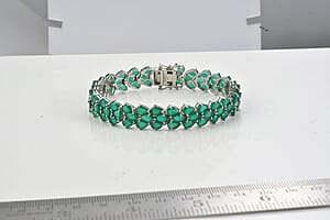 EverTrue Verde Onyx 36.15 ctw Garden Vine Bracelet in Platinum Bond (8.00 In)