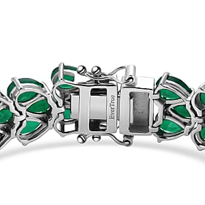 EverTrue Verde Onyx 33.10 ctw Garden Vine Bracelet in Platinum Bond (8.00 In)