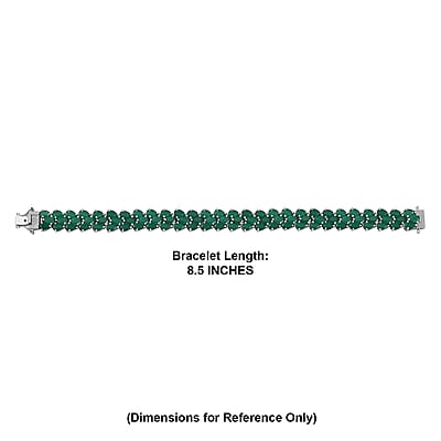 EverTrue Verde Onyx 32.60 ctw Garden Vine Bracelet in Platinum Bond (8.00 In)