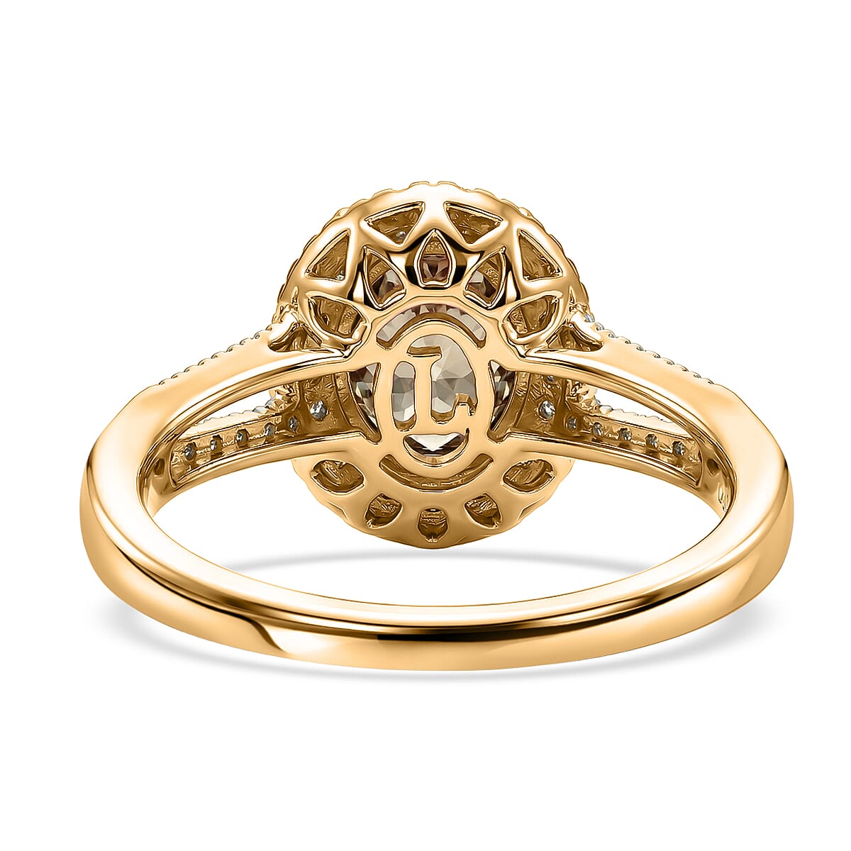 AAA Colour Change Garnet and Luxuriant Lab Grown Diamond G-H SI 2.50 ctw Ring in 10K Yellow Gold (Size 7.0) image number 4