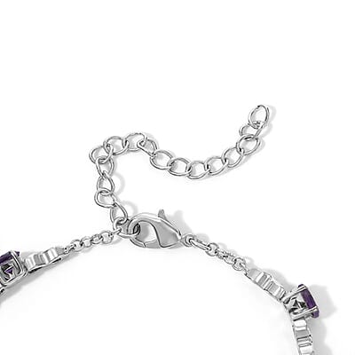 EverTrue African Amethyst 4.80 ctw Bracelet in 18K YG Plated and Platinum Bond (6.50-8.50In)