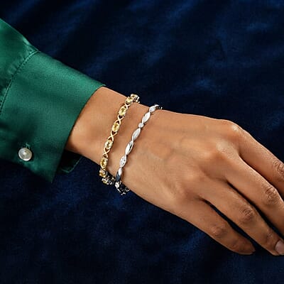 EverTrue Brazilian Citrine 4.75 ctw Bracelet in 18K YG Plated and Platinum Bond (6.50-8.50In)