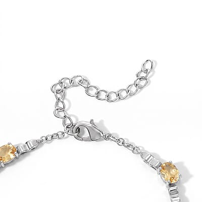 EverTrue Brazilian Citrine 4.75 ctw Bracelet in 18K YG Plated and Platinum Bond (6.50-8.50In)