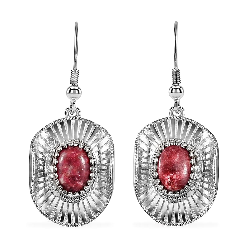 EverTrue Premium Norwegian Thulite 5.60 ctw Earrings in Platinum Bond