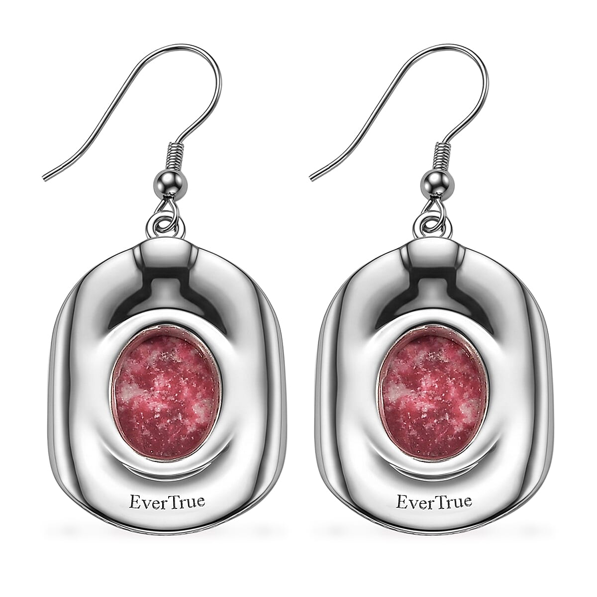 EverTrue Premium Norwegian Thulite 5.60 ctw Earrings in Platinum Bond