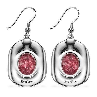 EverTrue Premium Norwegian Thulite 5.60 ctw Earrings in Platinum Bond