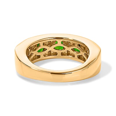 EverTrue Chrome Diopside and White Zircon 2.25 ctw Ring in 18K YG Plated (Size 6.0)