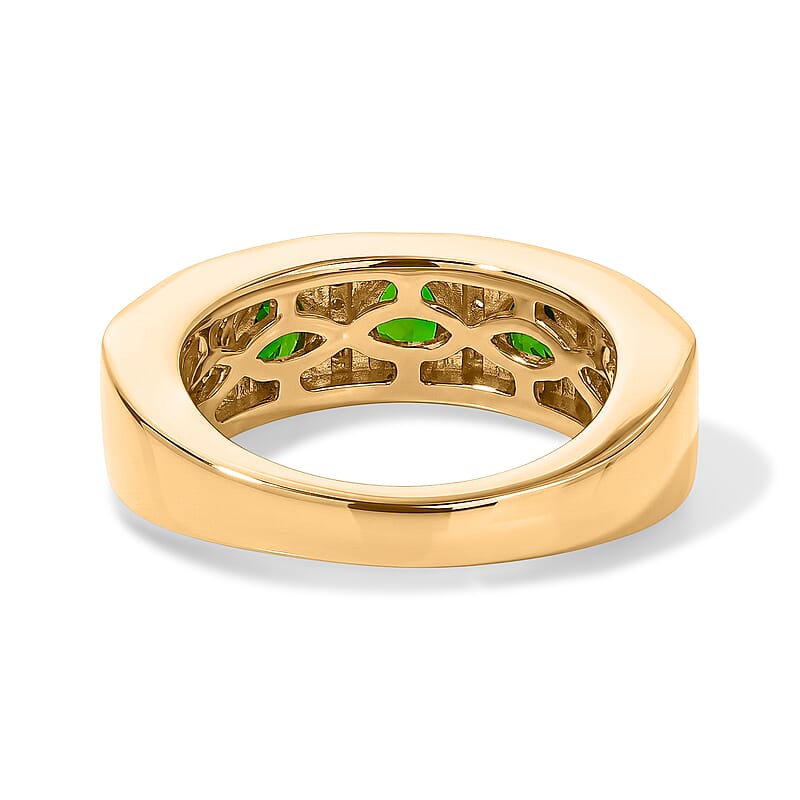 EverTrue Chrome Diopside and White Zircon 2.25 ctw Ring in 18K YG Plated (Size 6.0)