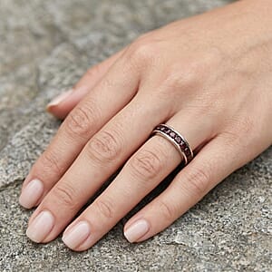EverTrue Raspberry Zircon Band 1.75 ctw Ring in Platinum Bond (Size 8.0)