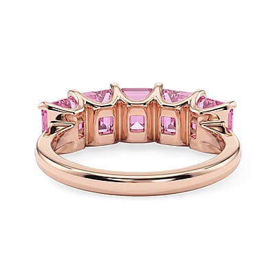 EverTrue Lab Created Pink Sapphire and White Zircon 2.50 ctw Ring in 14K RG Plated (Size 7.0)