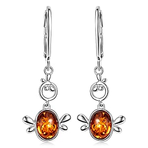 Baltic Amber Earrings in Sterling Silver