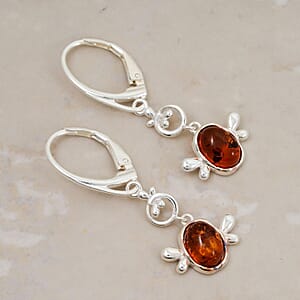 Baltic Amber Earrings in Sterling Silver